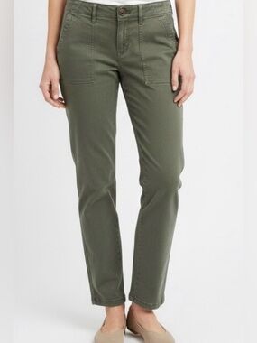 Boden Army green Utility Pants Patch pocket Straight Crop Highrise Women’s 12P